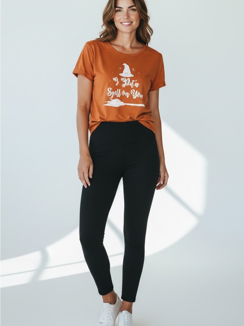 Women's Burnt Orange Short Sleeve Graphic Tee - Unbranded